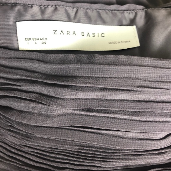Zara Gray Bandeau Trapeze Mini Dress Size L - Picture 12 of 13